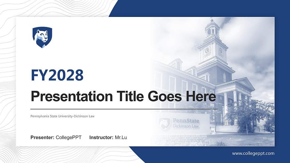 Pennsylvania State University-Dickinson Law Academic Presentation/Research Findings Report PPT Template16:9 ratio PPT effect preview image
