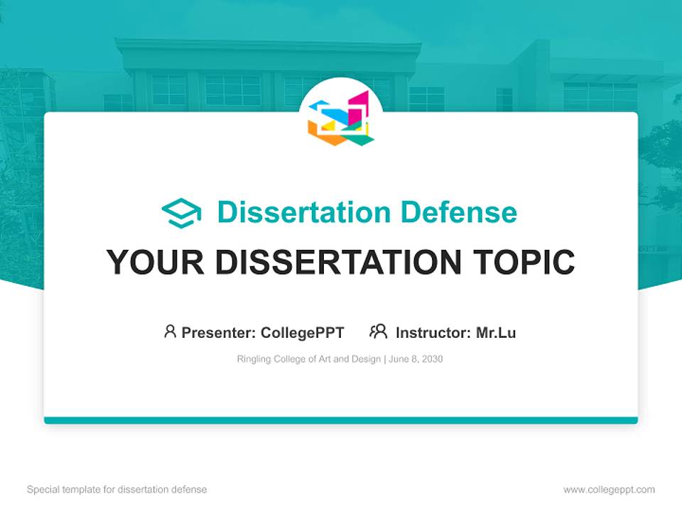Ringling College of Art and Design Graduation Thesis Defense PPT Template4:3 ratio PPT effect preview image7