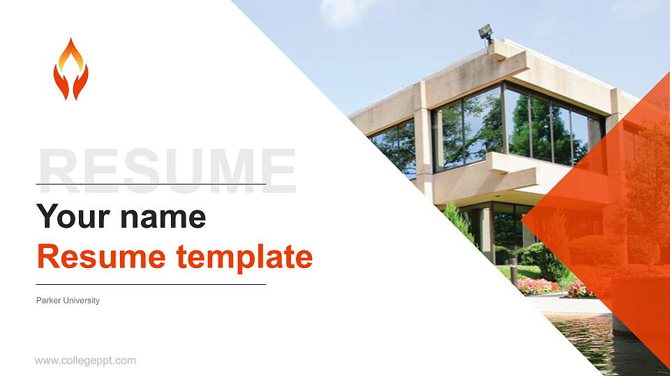 Parker University Resume PPT Template16:9 ratio PPT effect preview image
