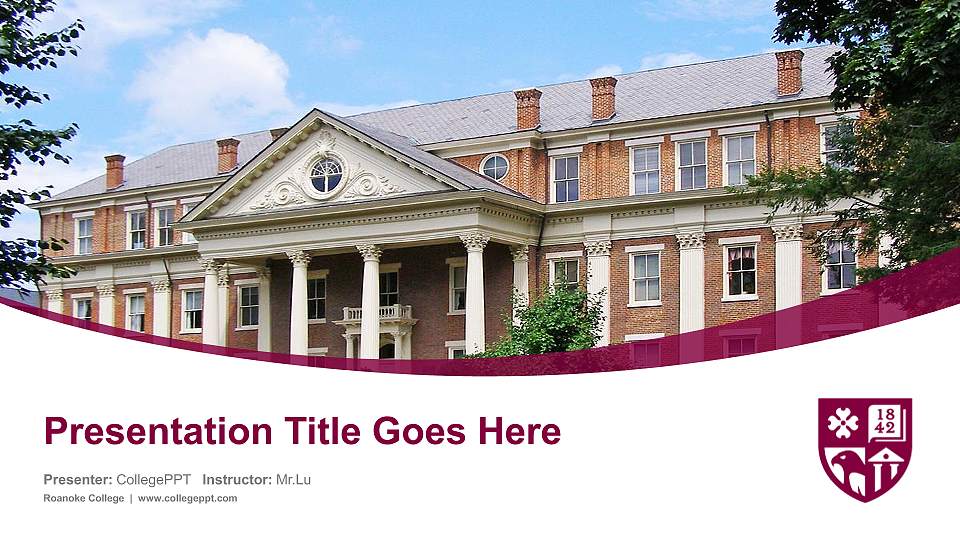 Roanoke College Course/Courseware Creation PPT Template16:9 ratio PPT effect preview image