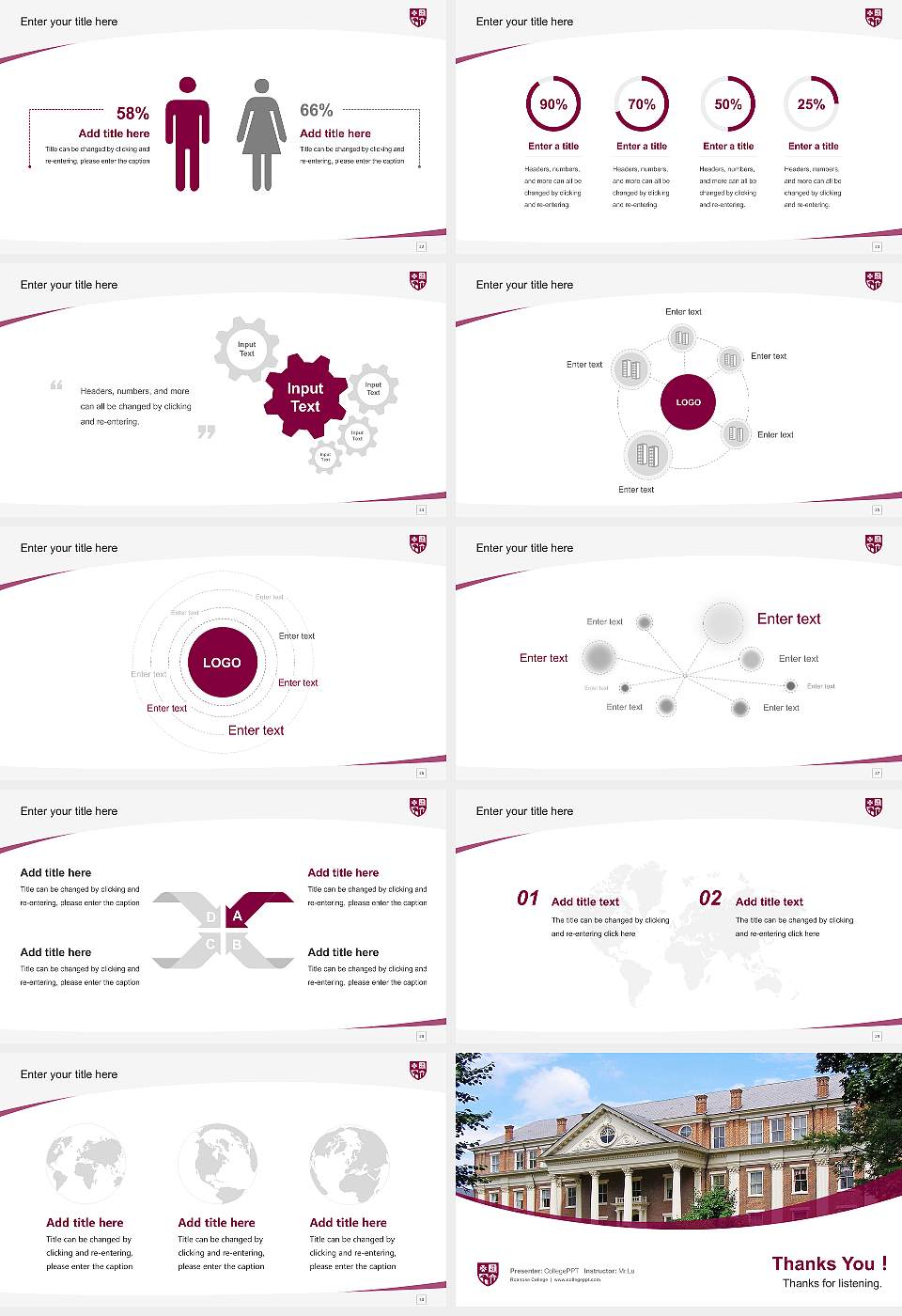 Roanoke College Course/Courseware Creation PPT Template16:9 ratio PPT effect preview image4