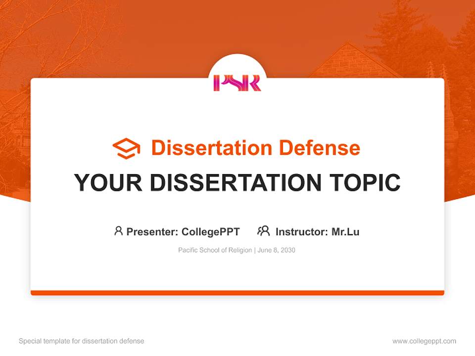 Pacific School of Religion Graduation Thesis Defense PPT Template4:3 ratio PPT effect preview image7