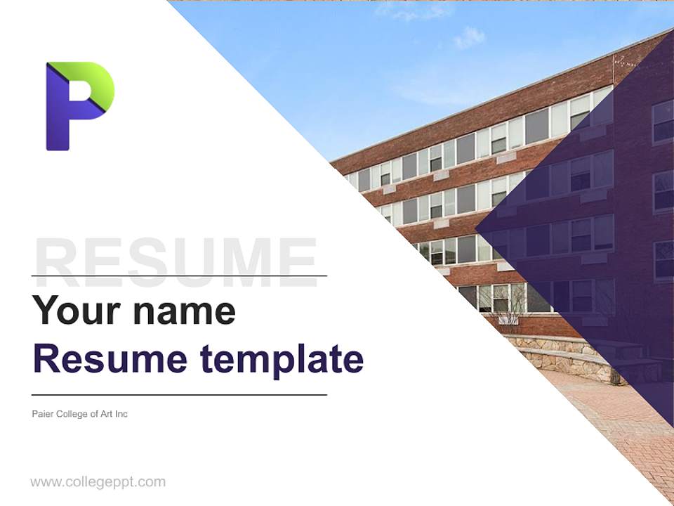 Paier College of Art Inc Resume PPT Template4:3 ratio PPT effect preview image5