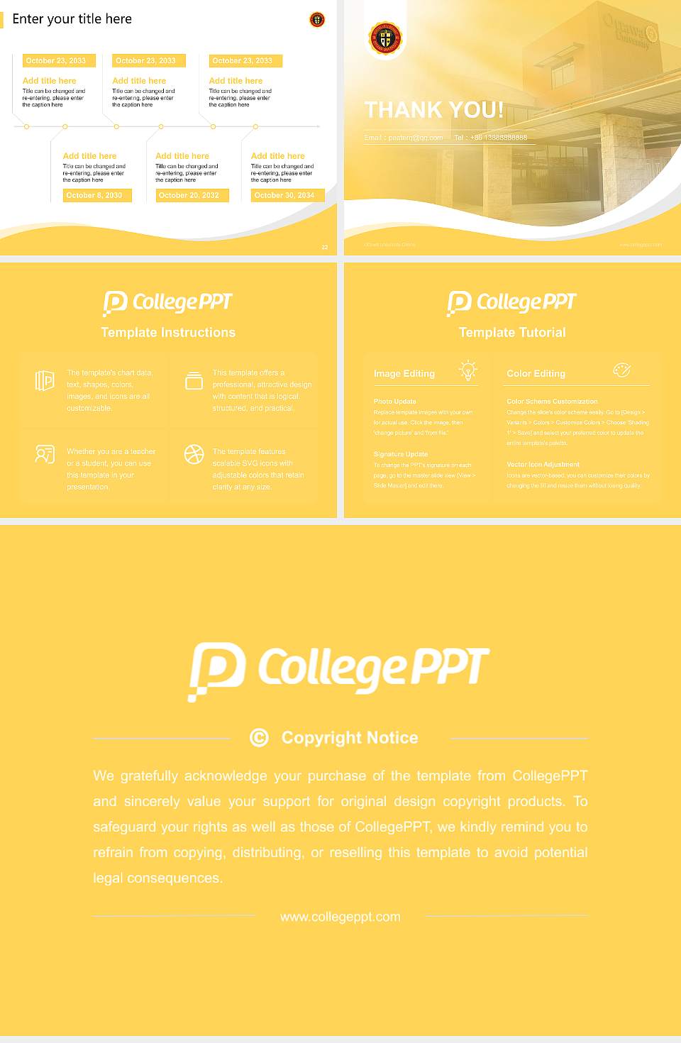 Ottawa University-Online Lecture Sharing and Networking Event PPT Template4:3 ratio PPT effect preview image4