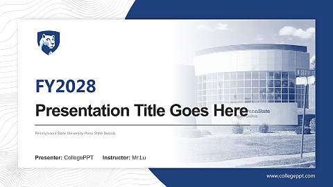 Pennsylvania State University-Penn State Dubois Academic Presentation/Research Findings Report PPT Template