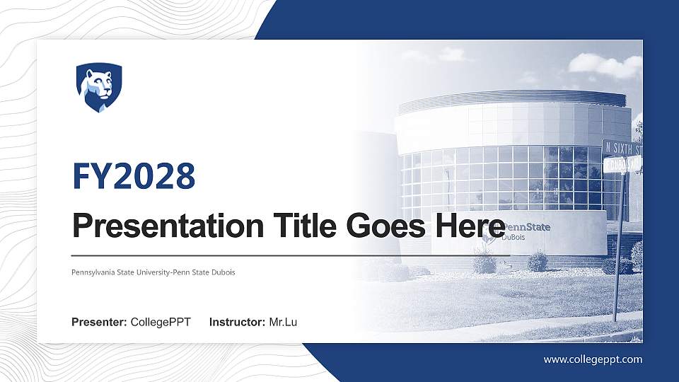 Pennsylvania State University-Penn State Dubois Academic Presentation/Research Findings Report PPT Template16:9 ratio PPT effect preview image