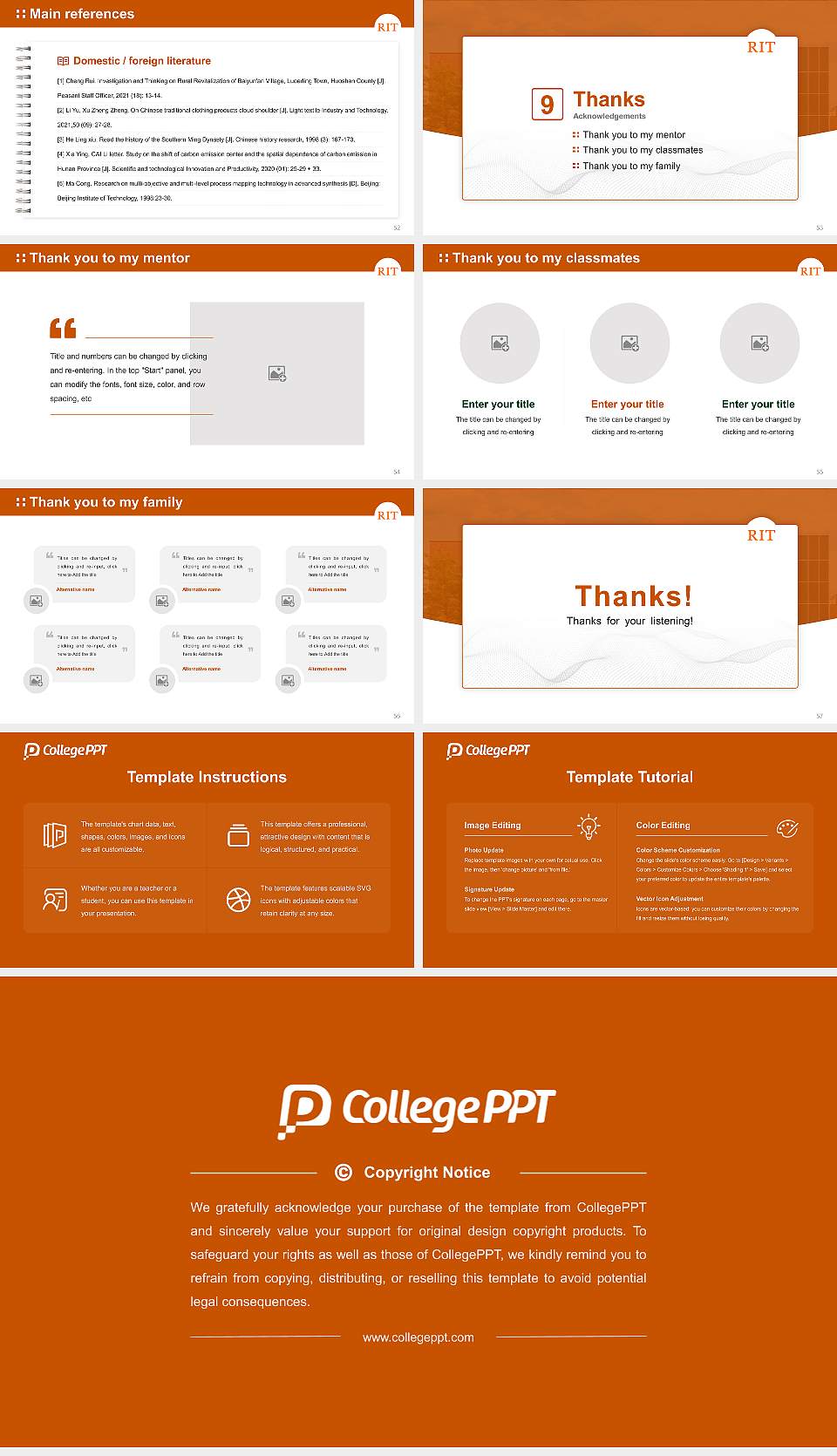 Rochester Institute of Technology Graduation Thesis Defense PPT Template16:9 ratio PPT effect preview image7