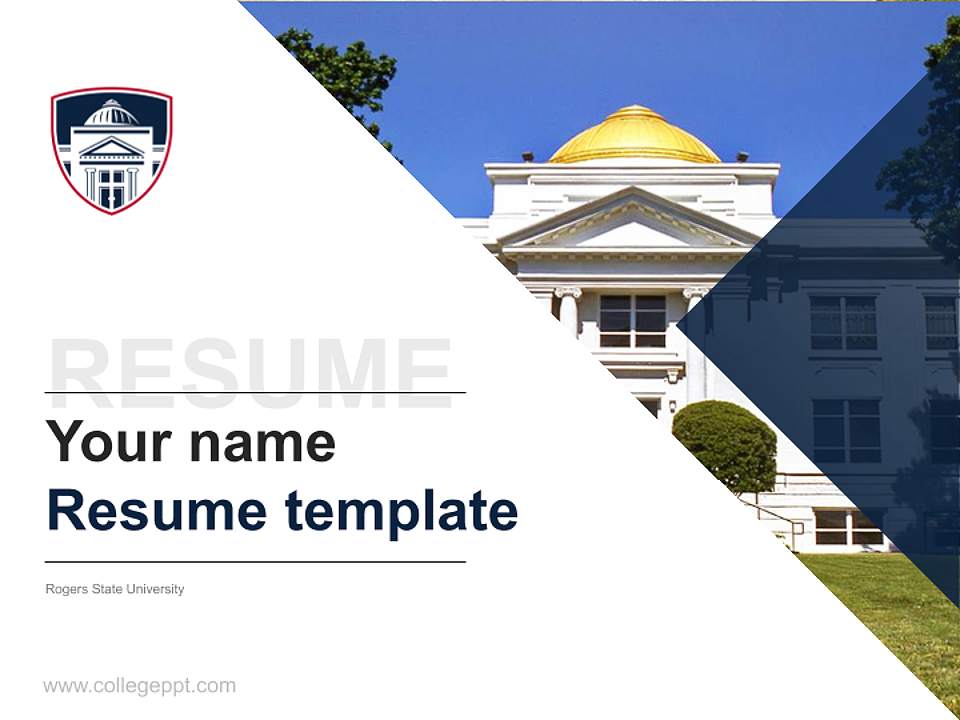Rogers State University Resume PPT Template4:3 ratio PPT effect preview image5