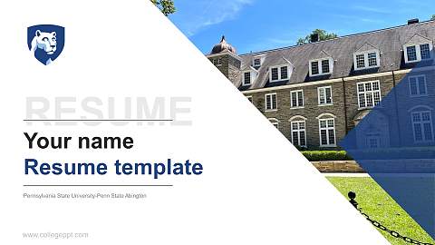 Pennsylvania State University-Penn State Abington Resume PPT Template