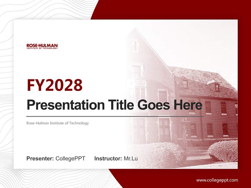 Rose-Hulman Institute of Technology Academic Presentation/Research Findings Report PPT Template4:3 ratio PPT effect preview image5