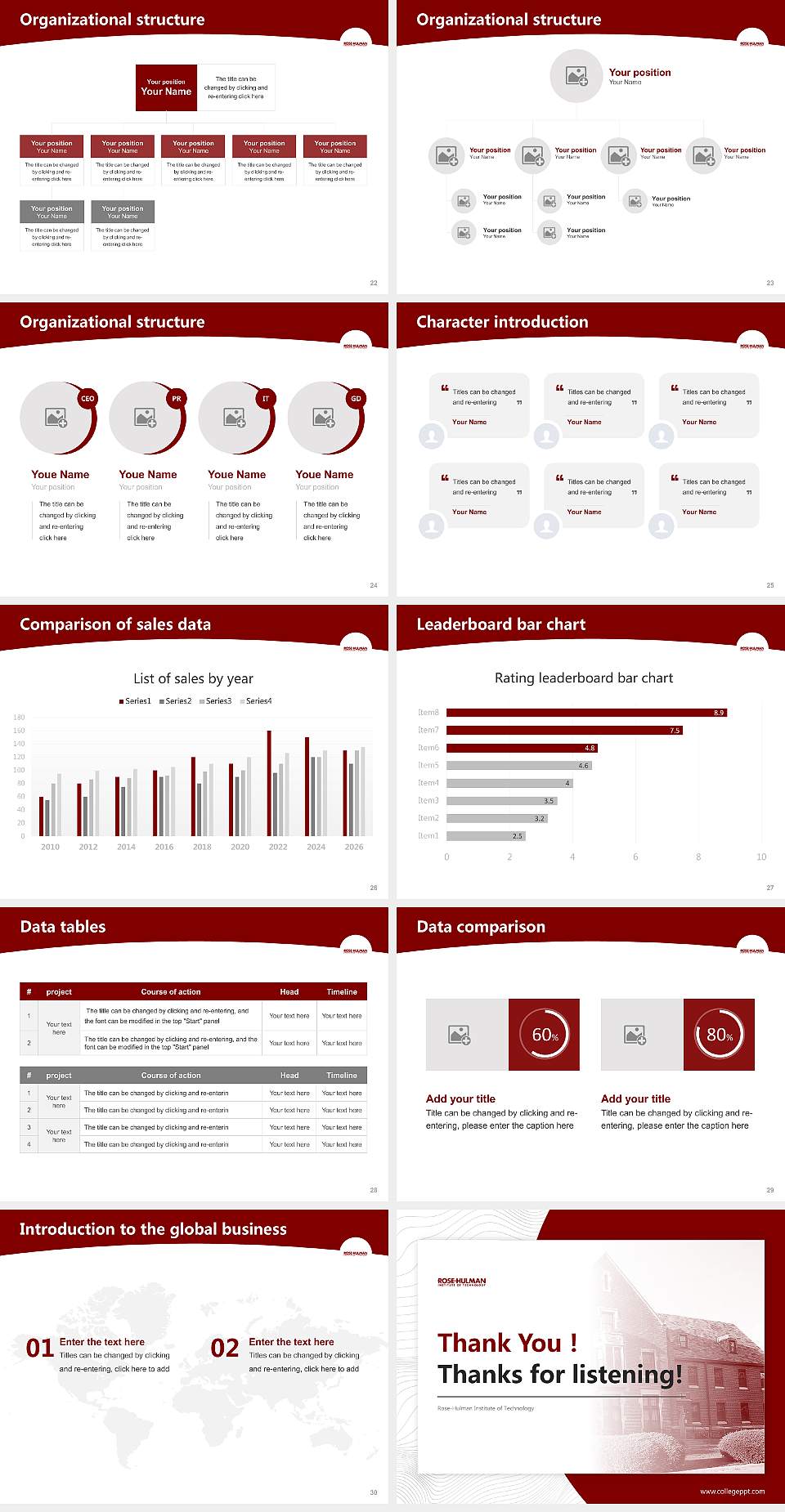 Rose-Hulman Institute of Technology Academic Presentation/Research Findings Report PPT Template4:3 ratio PPT effect preview image4