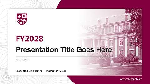 Roanoke College Academic Presentation/Research Findings Report PPT Template