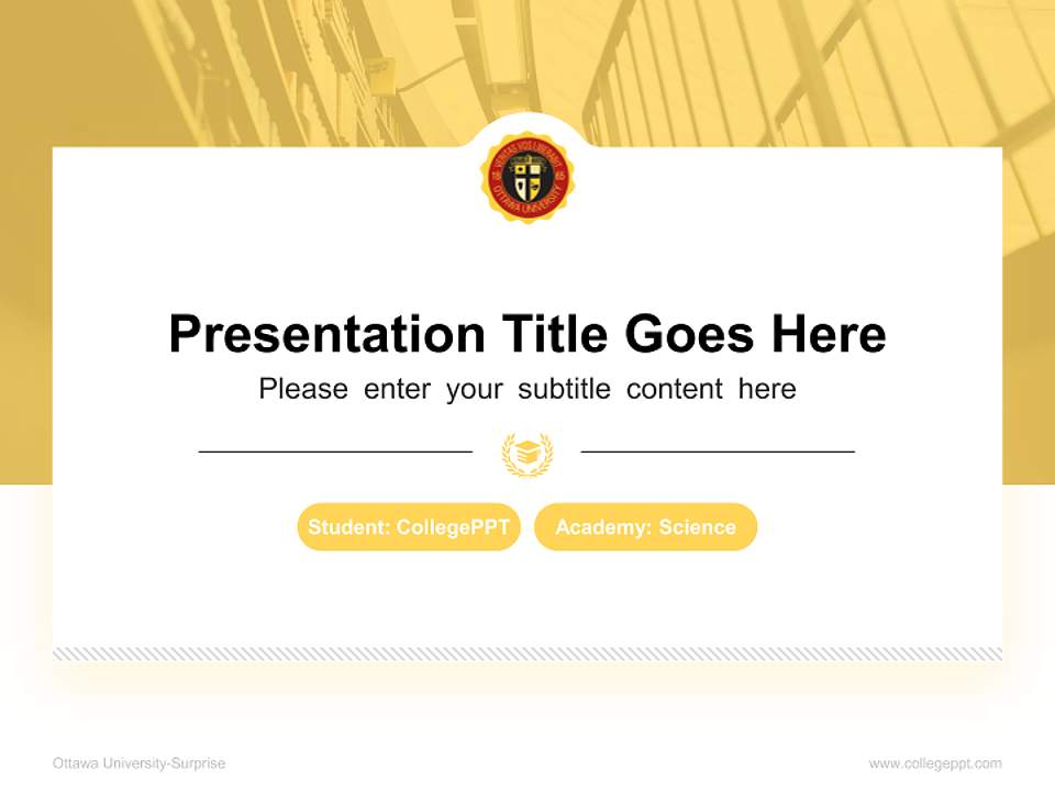 Ottawa University-Surprise National Scholarship Defense PPT Template4:3 ratio PPT effect preview image4
