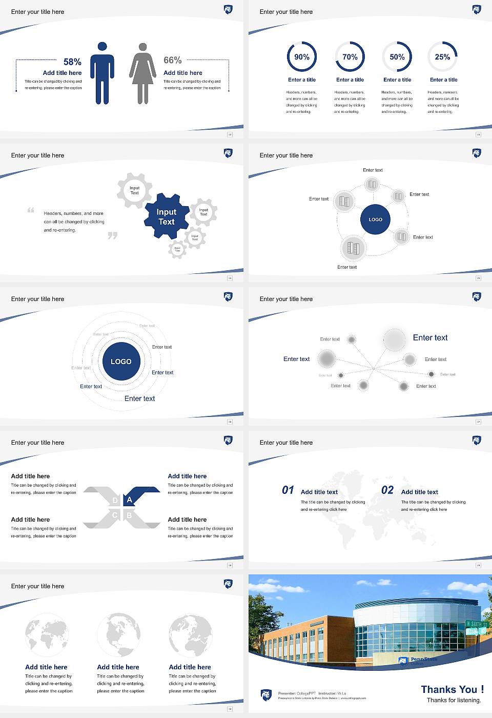 Pennsylvania State University-Penn State Dubois Course/Courseware Creation PPT Template16:9 ratio PPT effect preview image4