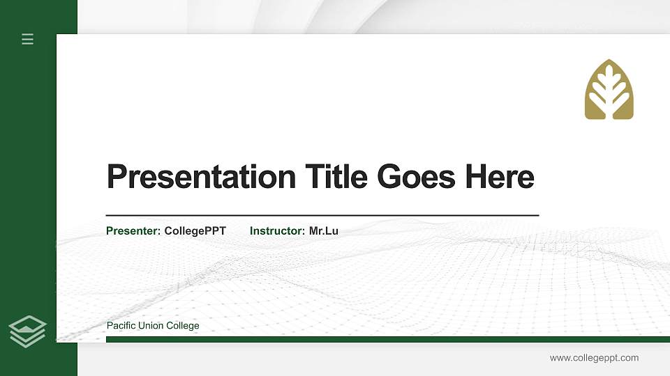 Pacific Union College Thesis Proposal/Graduation Defense PPT Template16:9 ratio PPT effect preview image