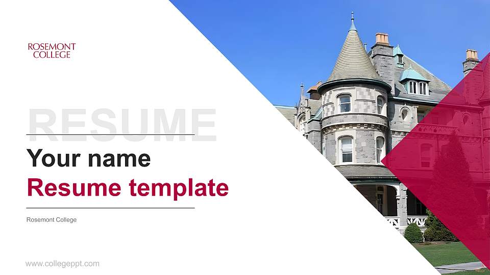 Rosemont College Resume PPT Template16:9 ratio PPT effect preview image1