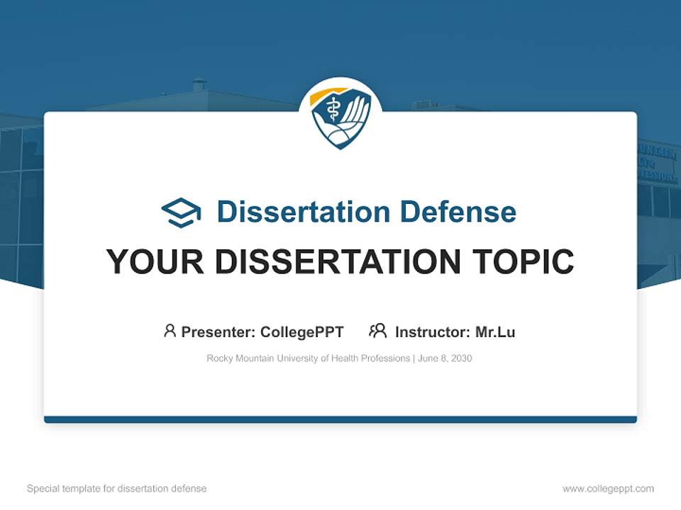 Rocky Mountain University of Health Professions Graduation Thesis Defense PPT Template4:3 ratio PPT effect preview image7