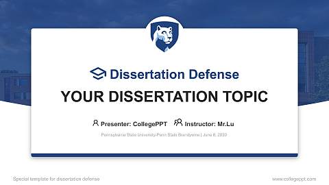 Pennsylvania State University-Penn State Brandywine Graduation Thesis Defense PPT Template