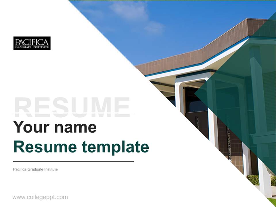 Pacifica Graduate Institute Resume PPT Template4:3 ratio PPT effect preview image5