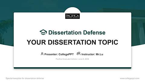 Pacifica Graduate Institute Graduation Thesis Defense PPT Template