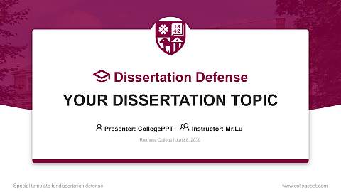 Roanoke College Graduation Thesis Defense PPT Template