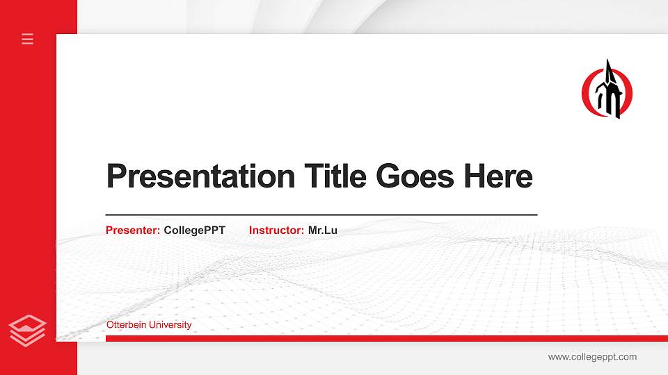Otterbein University Thesis Proposal/Graduation Defense PPT Template16:9 ratio PPT effect preview image