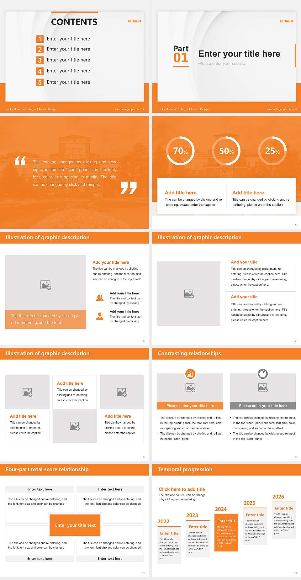 Rocky Mountain College of Art and Design Thesis Proposal/Graduation Defense PPT Template4:3 ratio PPT effect preview image2