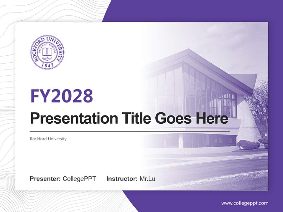 Rockford University Academic Presentation/Research Findings Report PPT Template4:3 ratio PPT effect preview image5