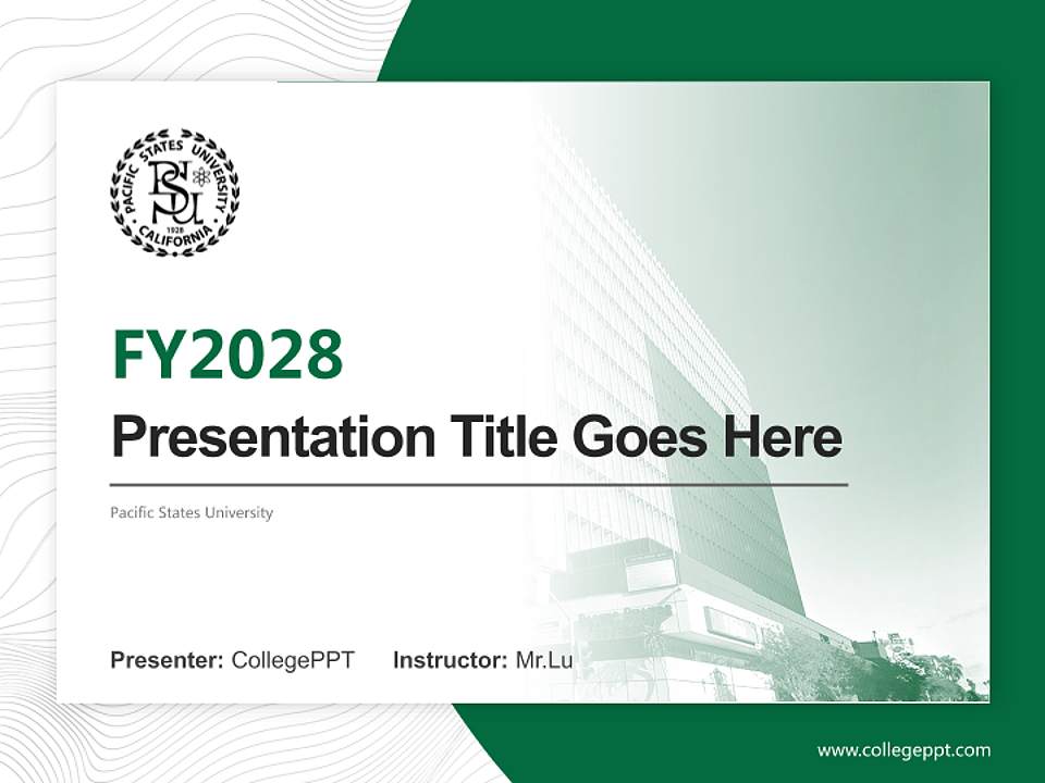 Pacific States University Academic Presentation/Research Findings Report PPT Template4:3 ratio PPT effect preview image5
