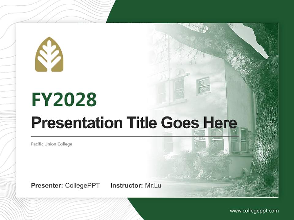 Pacific Union College Academic Presentation/Research Findings Report PPT Template4:3 ratio PPT effect preview image5