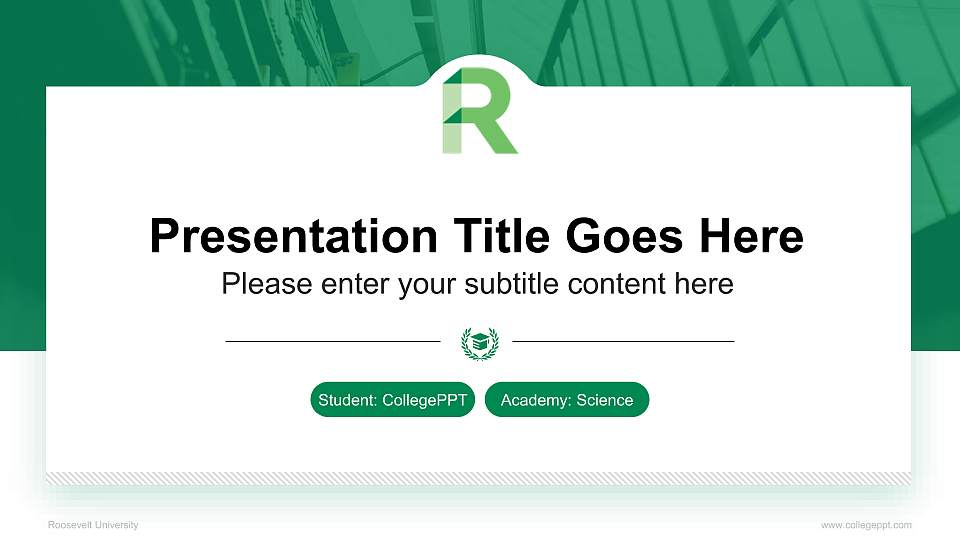 Roosevelt University National Scholarship Defense PPT Template16:9 ratio PPT effect preview image