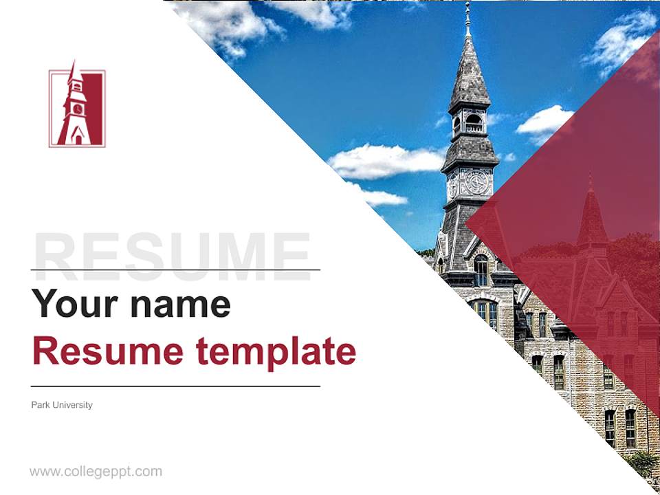 Park University Resume PPT Template4:3 ratio PPT effect preview image5