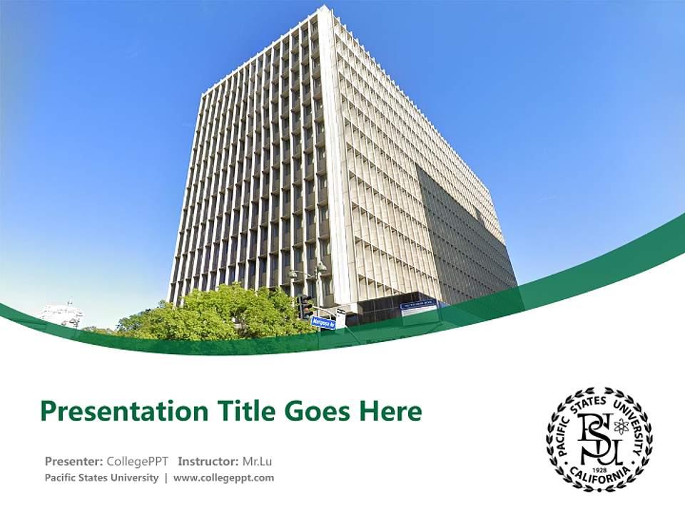 Pacific States University Course/Courseware Creation PPT Template4:3 ratio PPT effect preview image5