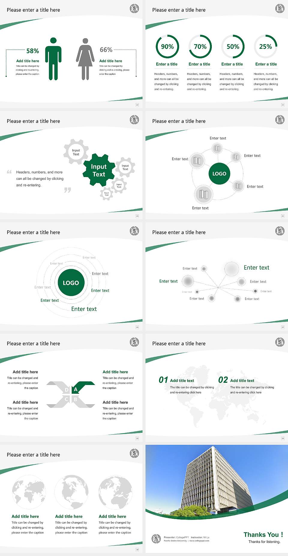 Pacific States University Course/Courseware Creation PPT Template4:3 ratio PPT effect preview image4