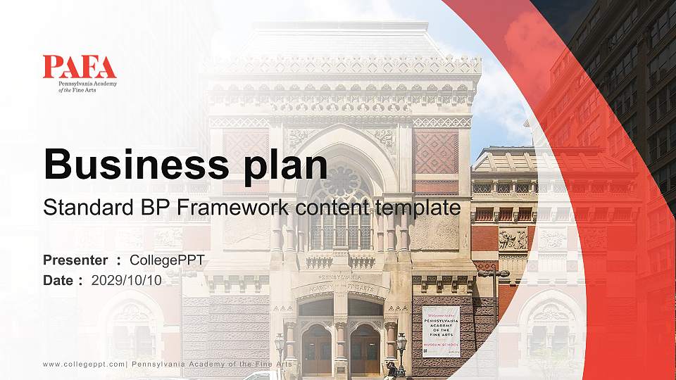Pennsylvania Academy of the Fine Arts Competition/Entrepreneurship Contest PPT Template16:9 ratio PPT effect preview image