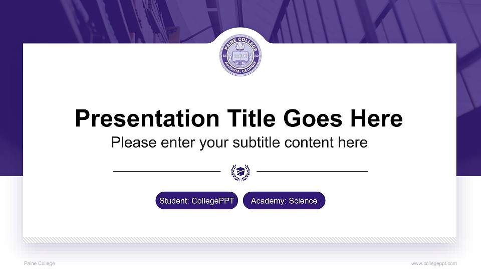 Paine College National Scholarship Defense PPT Template16:9 ratio PPT effect preview image