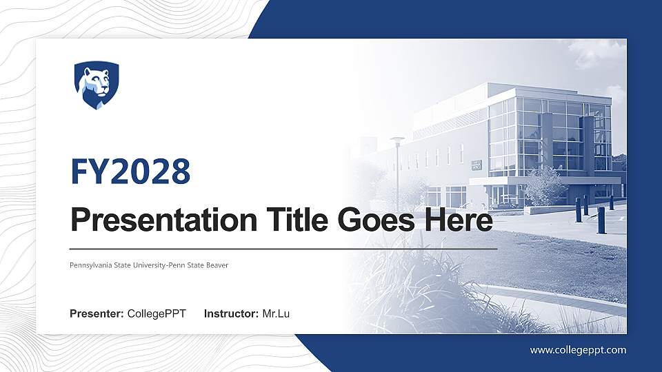 Pennsylvania State University-Penn State Beaver Academic Presentation/Research Findings Report PPT Template16:9 ratio PPT effect preview image