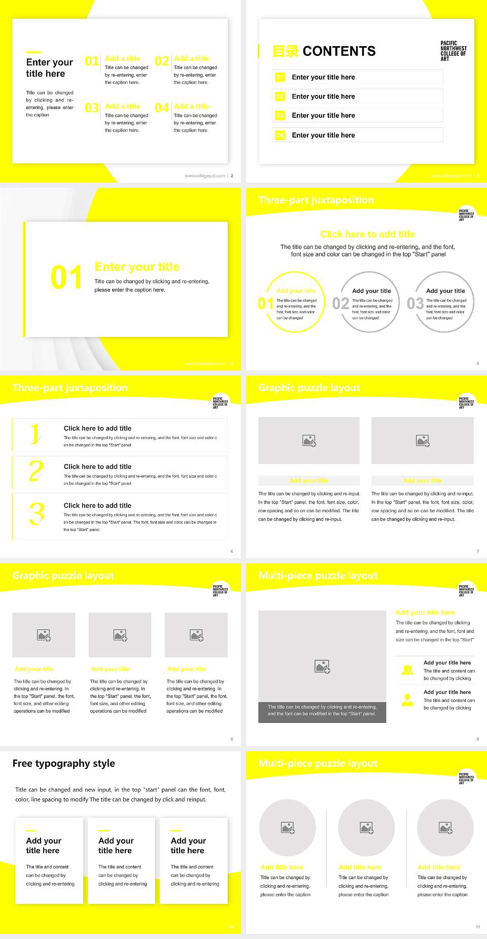 Pacific Northwest College of Art Academic Presentation/Research Findings Report PPT Template4:3 ratio PPT effect preview image2