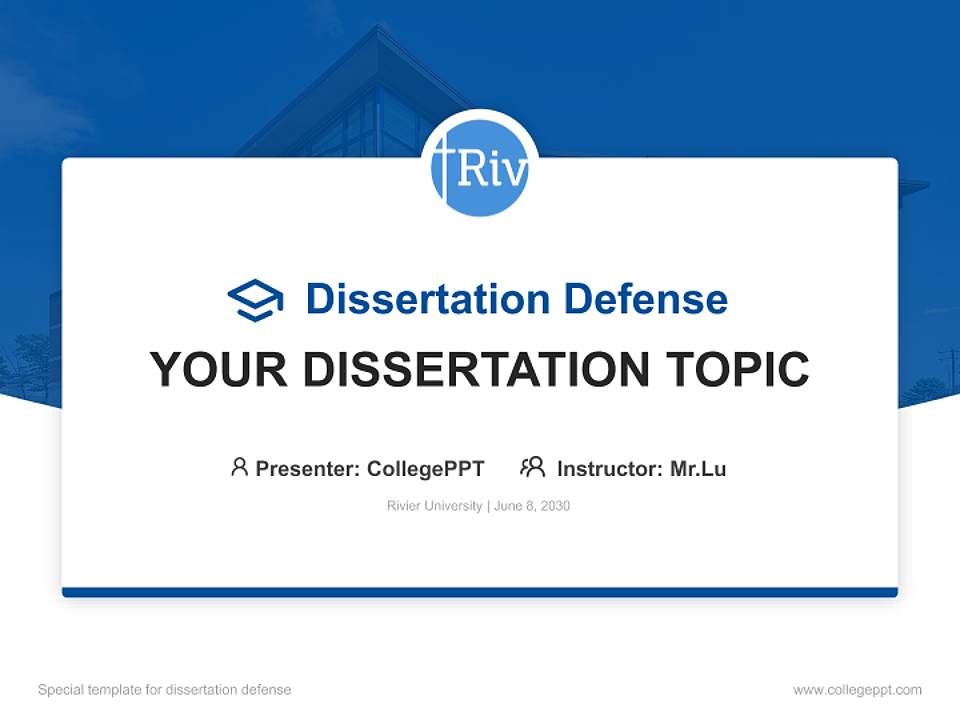 Rivier University Graduation Thesis Defense PPT Template4:3 ratio PPT effect preview image7