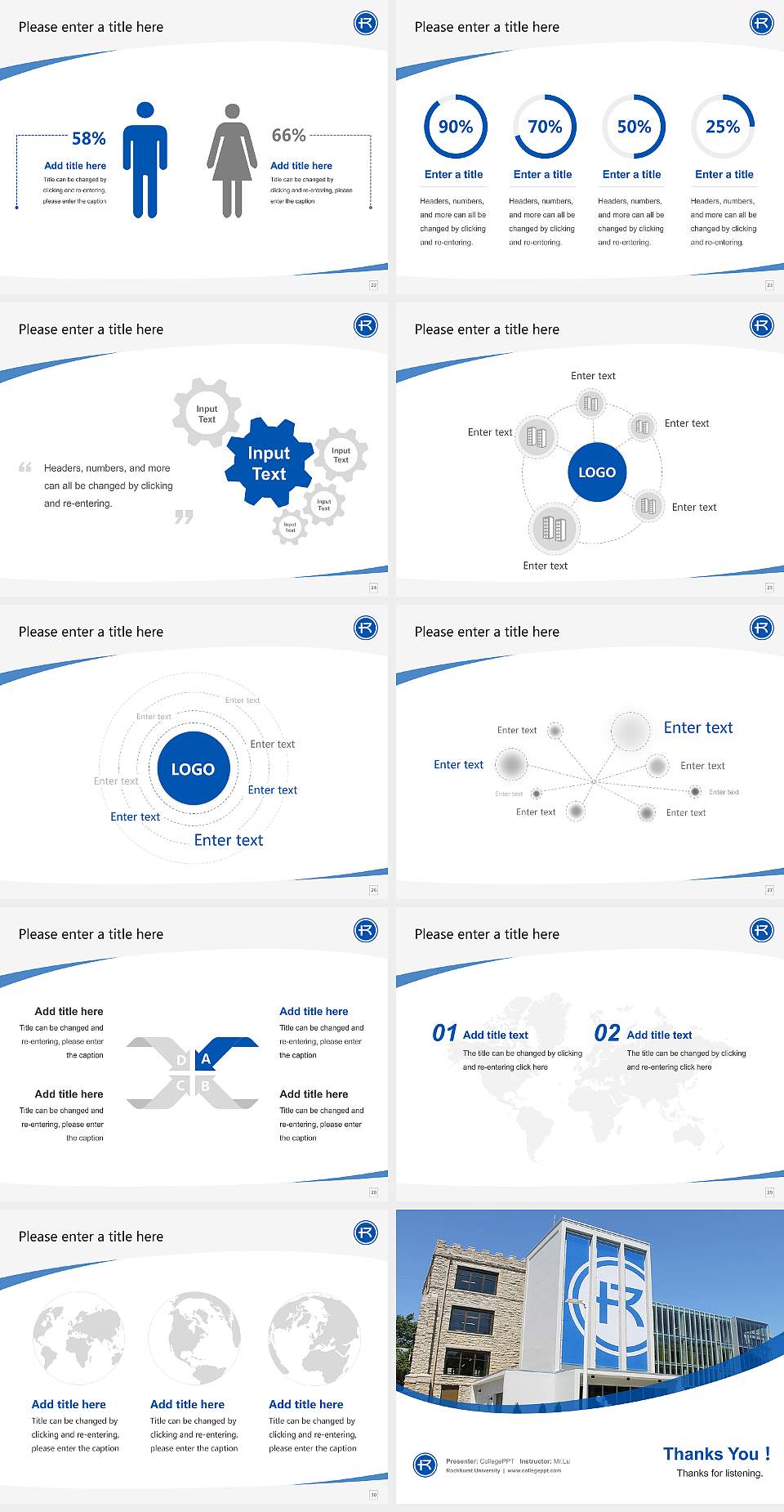 Rockhurst University Course/Courseware Creation PPT Template4:3 ratio PPT effect preview image4