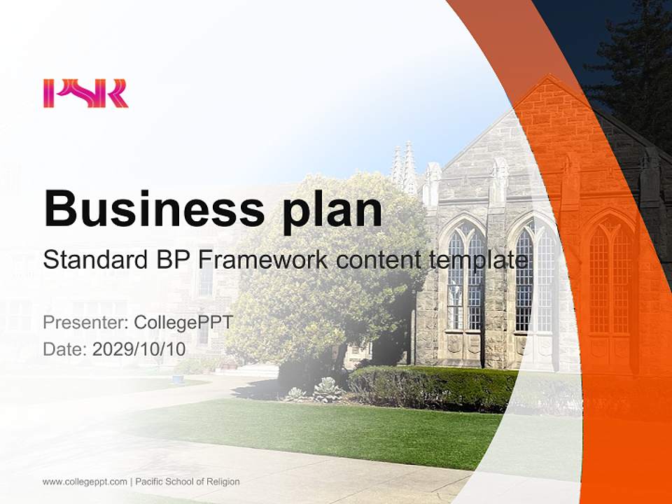 Pacific School of Religion Competition/Entrepreneurship Contest PPT Template4:3 ratio PPT effect preview image9
