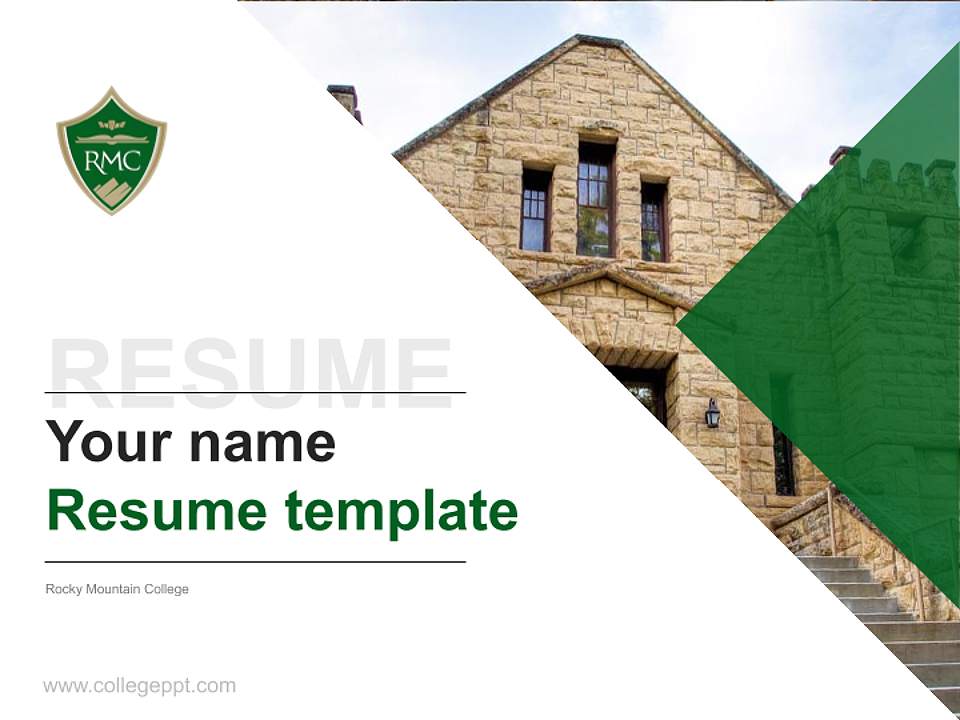 Rocky Mountain College Resume PPT Template4:3 ratio PPT effect preview image5