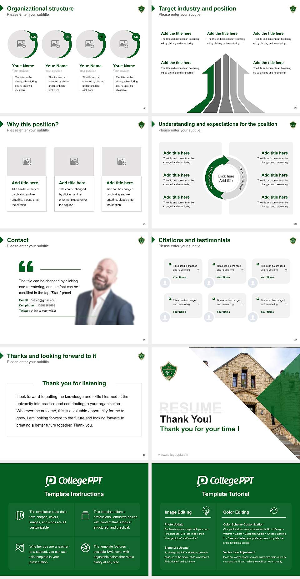 Rocky Mountain College Resume PPT Template4:3 ratio PPT effect preview image4