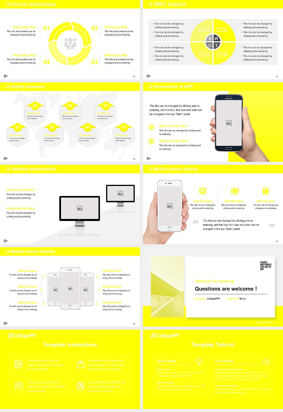 Pacific Northwest College of Art General Purpose PPT Template16:9 ratio PPT effect preview image5