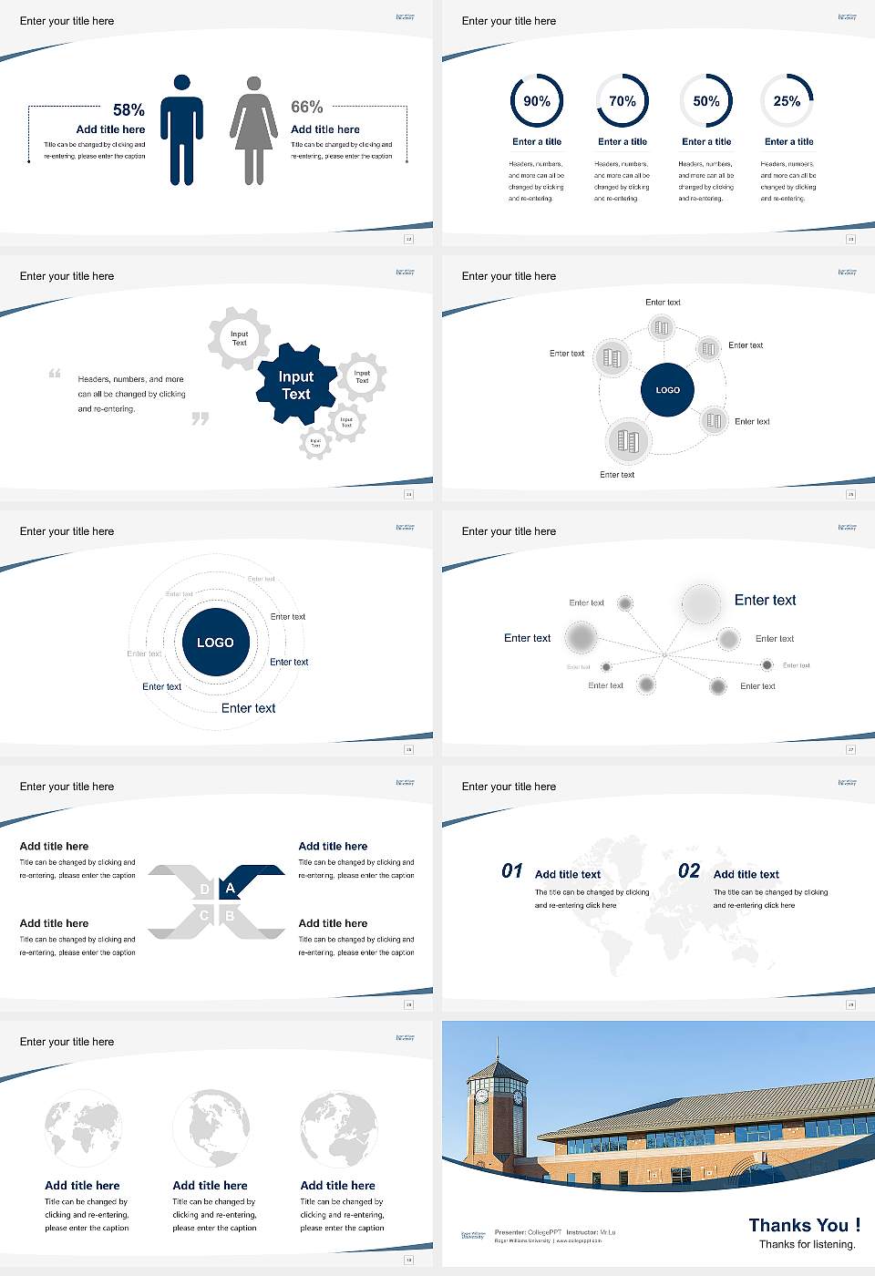 Roger Williams University Course/Courseware Creation PPT Template16:9 ratio PPT effect preview image4