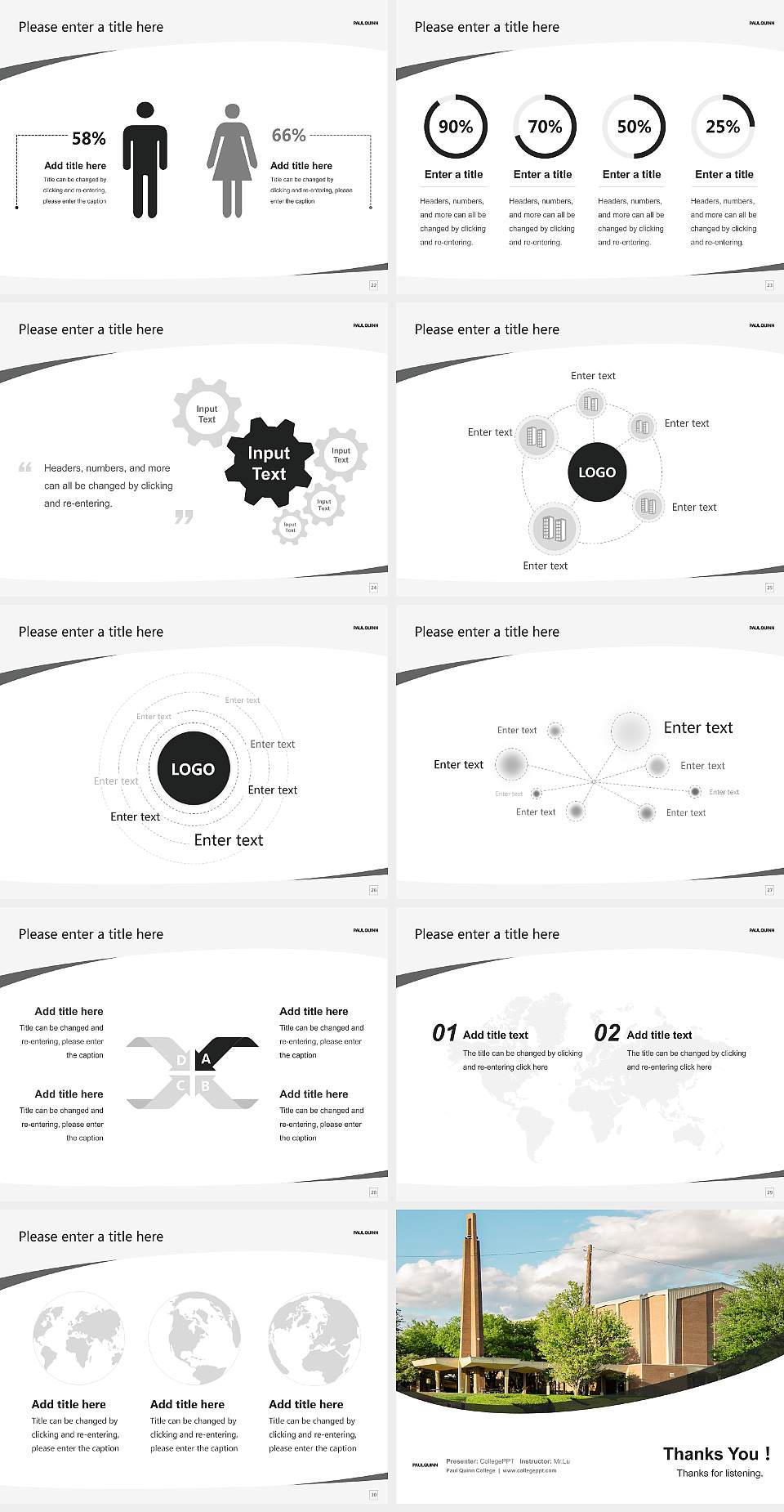 Paul Quinn College Course/Courseware Creation PPT Template4:3 ratio PPT effect preview image4