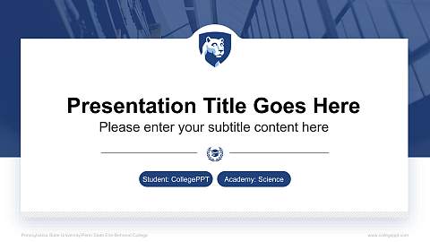 Pennsylvania State University-Penn State Erie-Behrend College National Scholarship Defense PPT Template