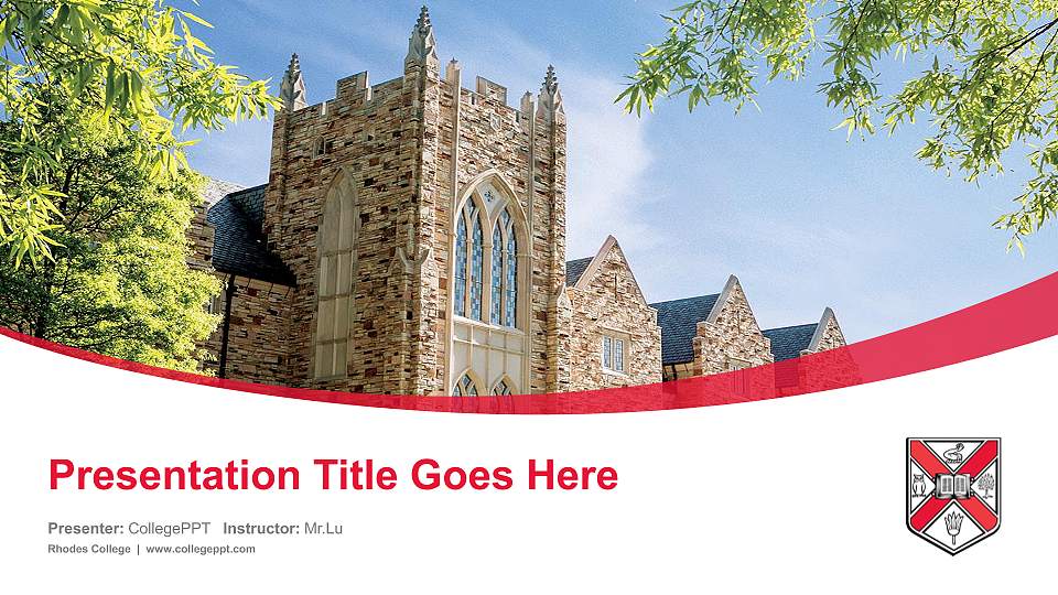 Rhodes College Course/Courseware Creation PPT Template16:9 ratio PPT effect preview image
