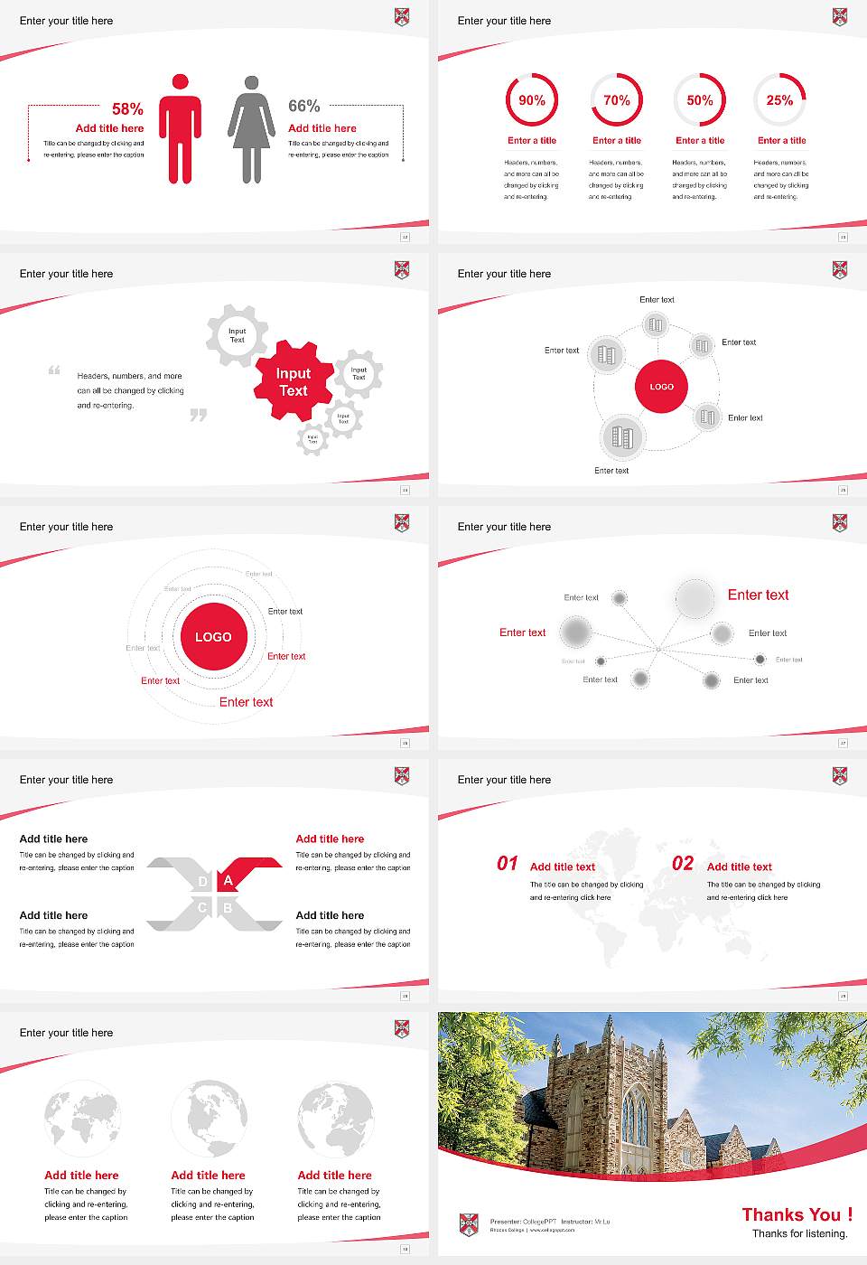 Rhodes College Course/Courseware Creation PPT Template16:9 ratio PPT effect preview image4