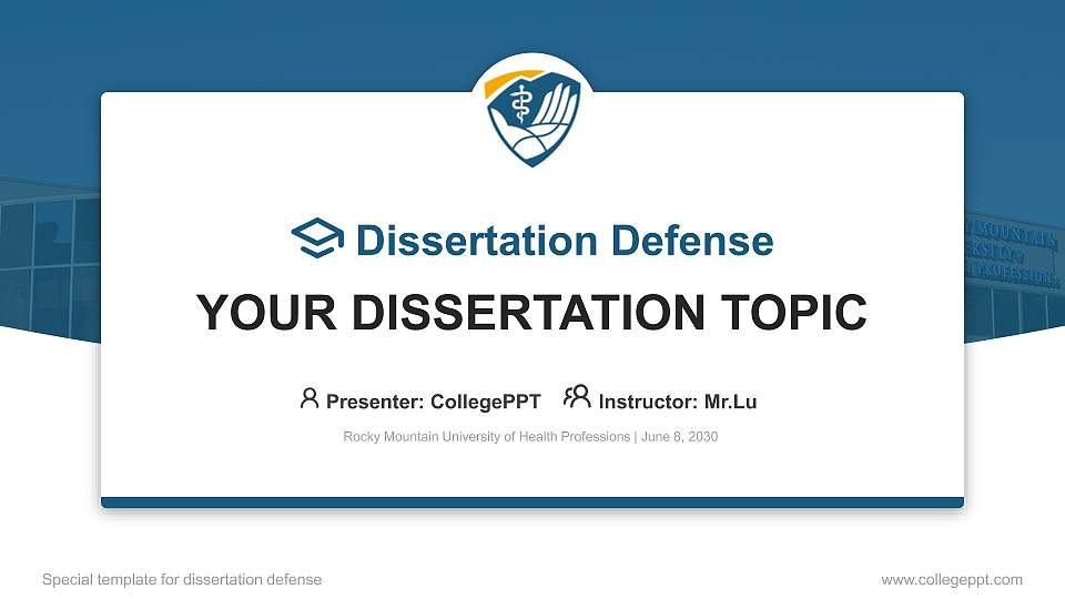 Rocky Mountain University of Health Professions Graduation Thesis Defense PPT Template16:9 ratio PPT effect preview image